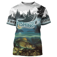 Male Creative Fishing Pattern Printed Short Sleeve