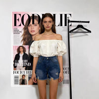 Ripped Monkey-Style Fringe Casual EuropeanAmerican-Style Denim Shorts