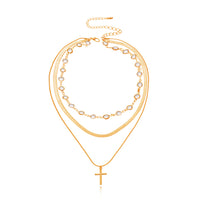 Fashion Rhinestone Necklace Cross Pendant Necklace For Women