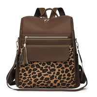 Leopard Print Women's Large Capacity Backpack