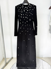 Elegant Sophisticated Long-sleeve Maxi Dress