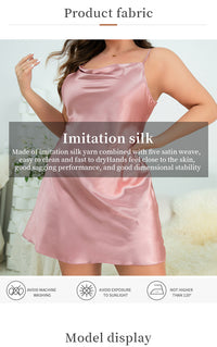 Women's Backless Slip Plus Size Casual Loose Nightdress