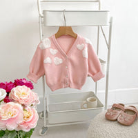 Girls' Baby Sweater Baby Coat Love Embroidered Sweater