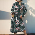 Floral-print Elegant High-waisted Dress