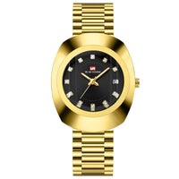 Couple Quartz Watch Yellow Gold Diamond Waterproof Steel Belt Watch