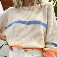 Autumn New Round Neck Loose Leisure All-matching Multicolor Sweater