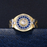 Men's Ring With Zirconium Diamond Strap