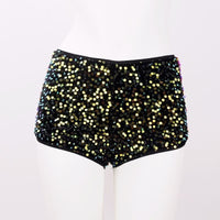 Retro Sequin Slim-fit Ultra-tight Letter-print Casual Shorts