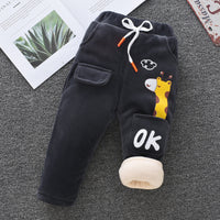 Baby Cotton Pants Boys Three Layer Plus Velvet And Thick Girls