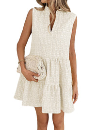 Womens Summer Sleeveless Patchwork V-Neck Pullover Dress For Europe And America