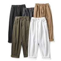 Sports-casual Loose-fitting Solid-color Pants
