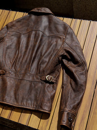 Washed Old Soft Glutinous Pendant Fit Leather Coat