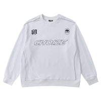 Dark Letters Printed Crew Neck Sweatshirt Men