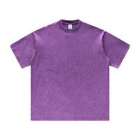 American Retro Trendy Washed Distressed Short Sleeve