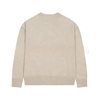 Spring And Autumn New Big Love Embroidered Crew Neck Cotton Sweater