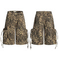 11KN American Vintage Leopard Print Loose Straight Cropped Pants