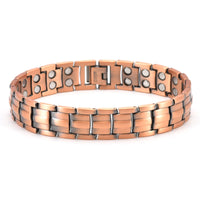 Retro-style Fashionable Solid Red Copper Tortoise-shell Pattern Fully Magnetic Negative Ion Energy Bracelet