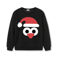 Cute Cartoon Christmas Hat Printed Children's Hoodie