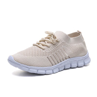 Casual Ladies Shoes Breathable  Women Flying Knit Sports Shoes Flat Shoes