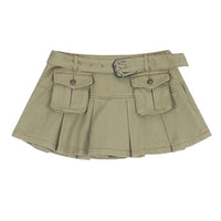 Women's Retro Multi-pocket Workwear Denim Skirt