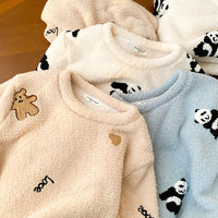 Comfortable Cotton Velvet Cute Cartoon Homewear Suit
