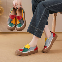Made From Genuine Leather With A Patchwork Color Design