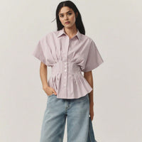 Pleated Waist-cinching Top That Flatters Your Figure And Pairs Effortlessly With Any Look