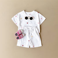 Girls' Floral T-shirt Comfortable All-match Suit