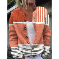 D Digital Printing Cardigan Knitted Coat Women's Early Spring And Autumn Coat