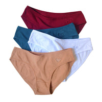 Women's Cotton Underwear Mid-waist Heart-shaped Briefs