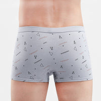 Men's Cotton U-convex Boxers Mid-waist 3D Printing