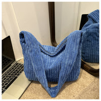 Casual Corduroy Womens Minimalist Shoulder Tote Bag