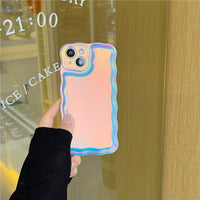 Ins Advanced Wave Edge Laser Love Phone Case
