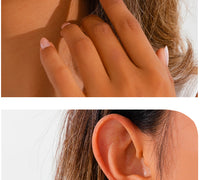 European And American Minimalist Glossy Heart-shaped Stainless Steel Earrings For Women. Light Luxury Minimalist Style. Exaggerated Heart-shaped Earrings. Versatile Accessories.