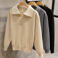 Fashion Personality Lapel Knitted Polo Shirt Men