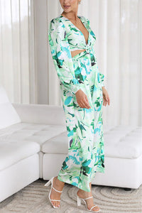 Women's Casual Backless Print Jumpsuit