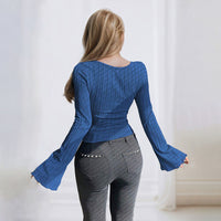 Women's V-neck Slim-fit Versatile Knit Top