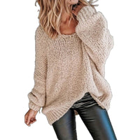 Loose Casual Plus Size Crew Neck Pullover Sweater