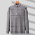 Mens Stand-Up Collar Long-Sleeve Half-Zip Knit Sweater
