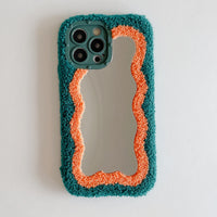 Plush Lamb Hair Mirror Mobile Phone Case