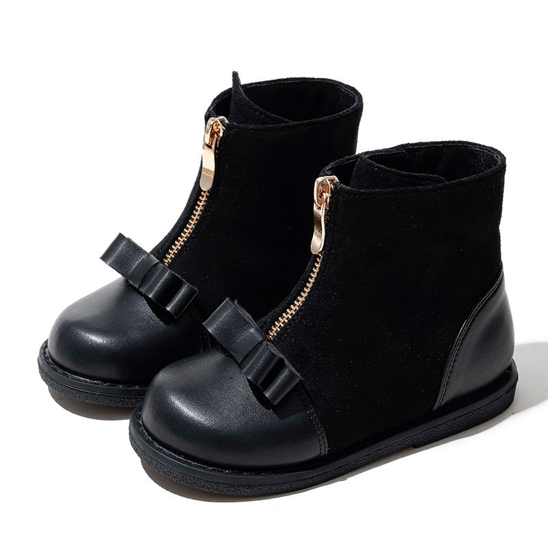 Zipper Girls Short Boots Martin British Style