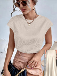 Womens Relaxed-fit Satin Short-sleeve Top