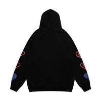 Love Letter Painted Graffiti Hooded Fleece Lined Sweater Men