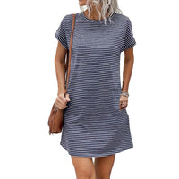 Summer New Womens Home Casual Sports Pocket Dress