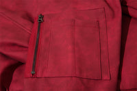 Ins American-style Street Fashion Leather Embroidered Letter Baseball Uniform Jacket