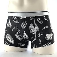 Cartoon Men's Boxer Panties Ice Silk Print Floral Mid-waist Breathable Boxers