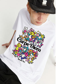 INF Men's Clothing Skateboard Bear Street Printing T-shirt