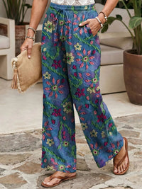 Best-Selling Loose Casual Fashionable Wide-Leg Pants With Digital Print
