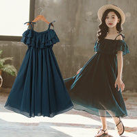 Girls' Dress With Suspenders And Big Skirt