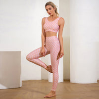 Summer Tight Vest High Waist Hip Lift Trousers Yoga Clothes Fitness Sports Women's Two-piece Suit